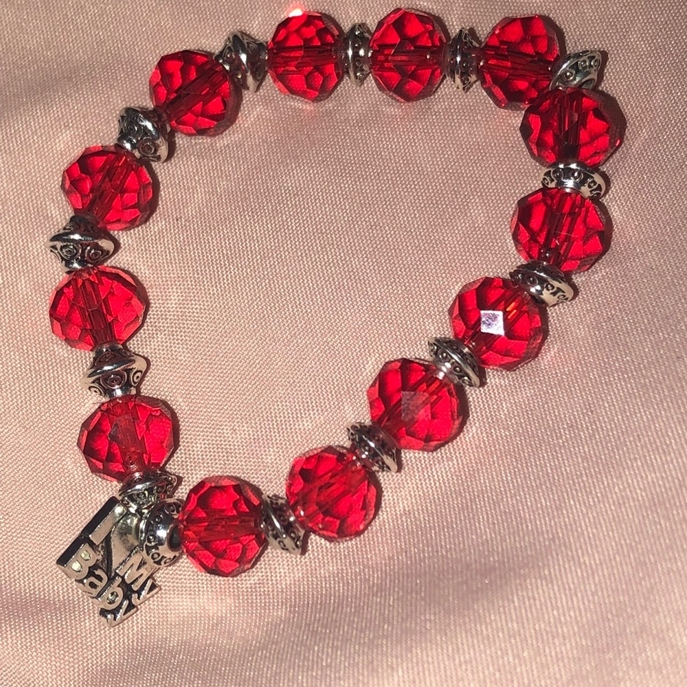 Red beaded bracelet